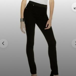 INC International Concepts High-Rise Pull-On Skinny Black Jeans